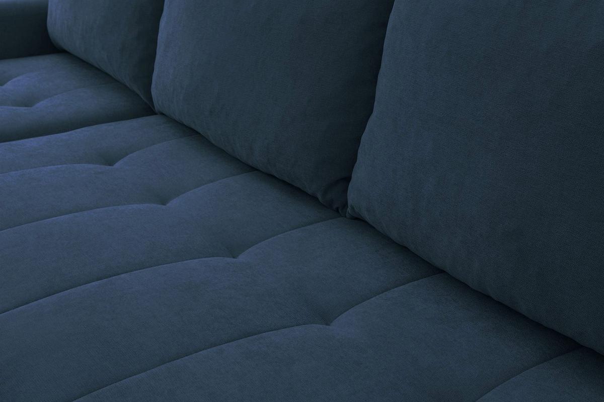 ECKSOFA Timmone Dunkelblau Chenille 230 cm - Schwarz/Dunkelblau, Kunststoff/Textil (230/149cm) - Selsey