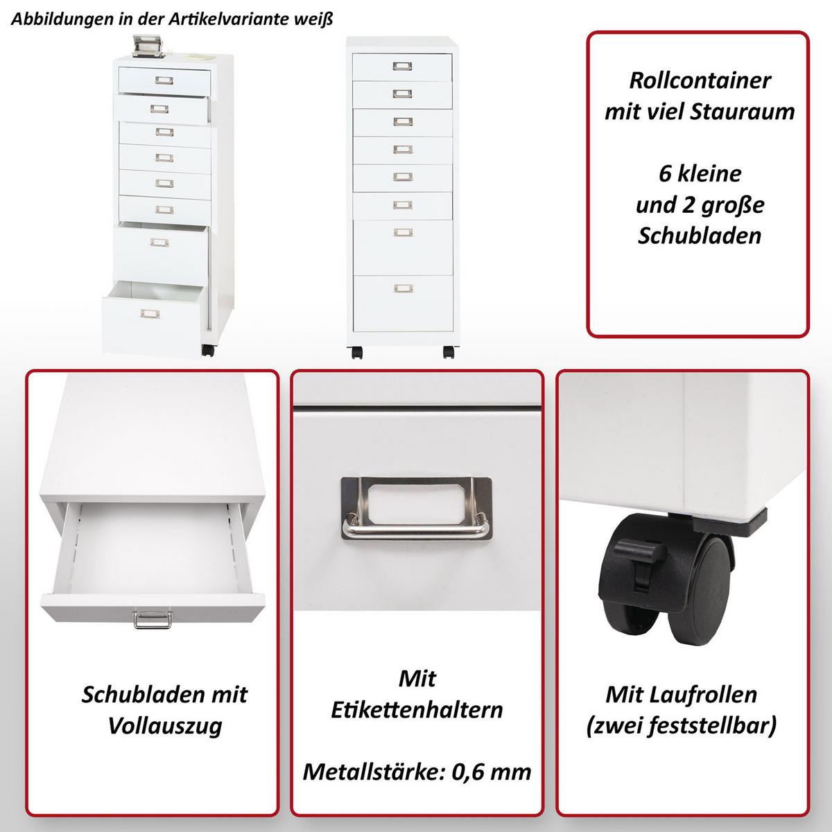 ROLLCONTAINER Weiß - Weiß, Metall (40/115/41cm) - MCW