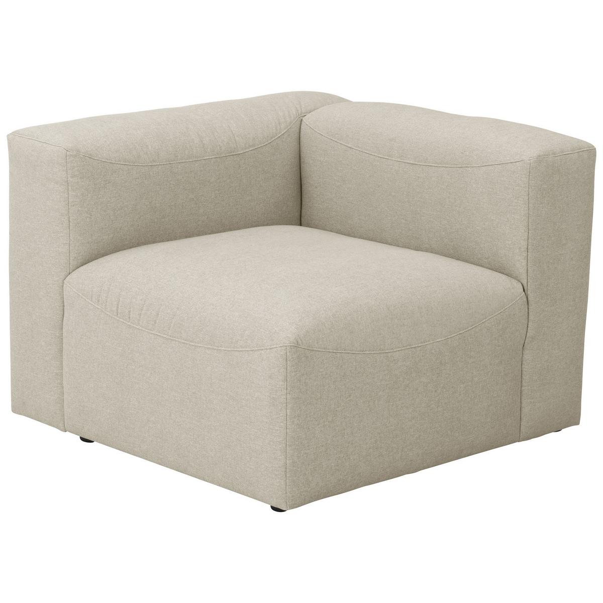SOFA Element Armlehne links Kattrina Flachgewebe creme - Creme, Kunststoff (100/73/100cm) - 58aufmkessel