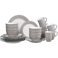 KOMBISERVICE Doppio Grau 24-tlg. - Grau, Keramik (2/2/2cm) - Ritzenhoff Breker