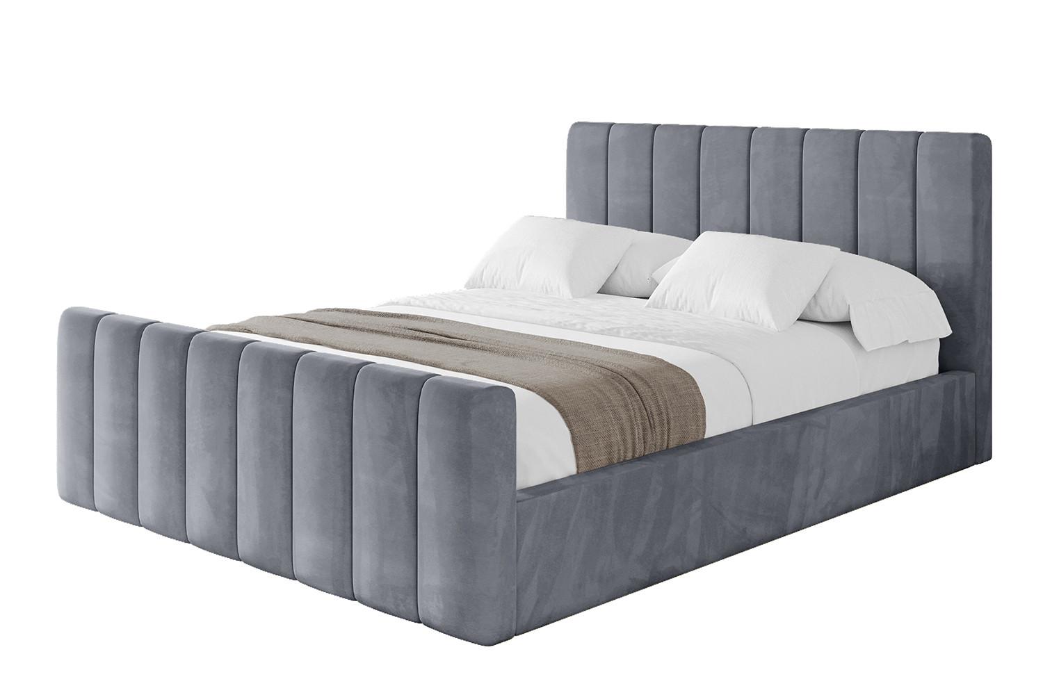 POLSTERBETT mit Bettkasten, Fußteil und Lattenrost, Boxbett ohne Matratze - STERA-Z 180x200 Grau - Grau, Holzwerkstoff/Textil (180/200cm) - ALTDECOR