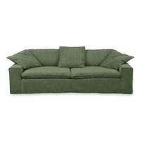 SOFA XL NETTA Grün Cord - Braun/Grün, Birkenholz/Textil (258/90/116cm) - KAWOLA