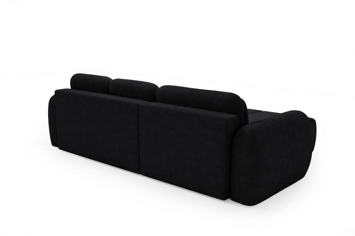 ECKSOFA Caria Mit Schlaffunktion - Schwarz, Holzwerkstoff/Textil (304/190cm) - Fun Möbel