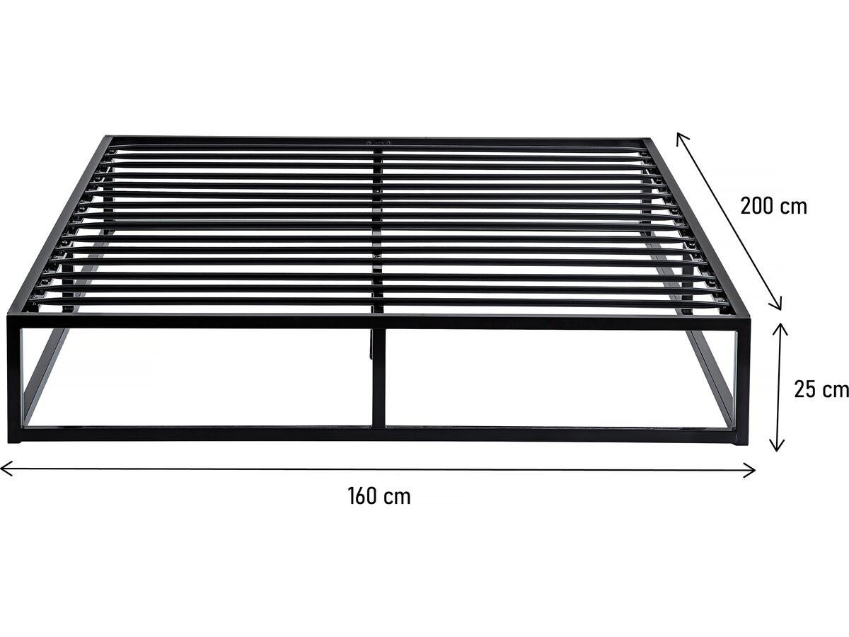 LATTENROST cadre de lit en métal 160 x 200 cm - noir Schwarz - Schwarz, Metall (160/200cm) - Habitat Garten