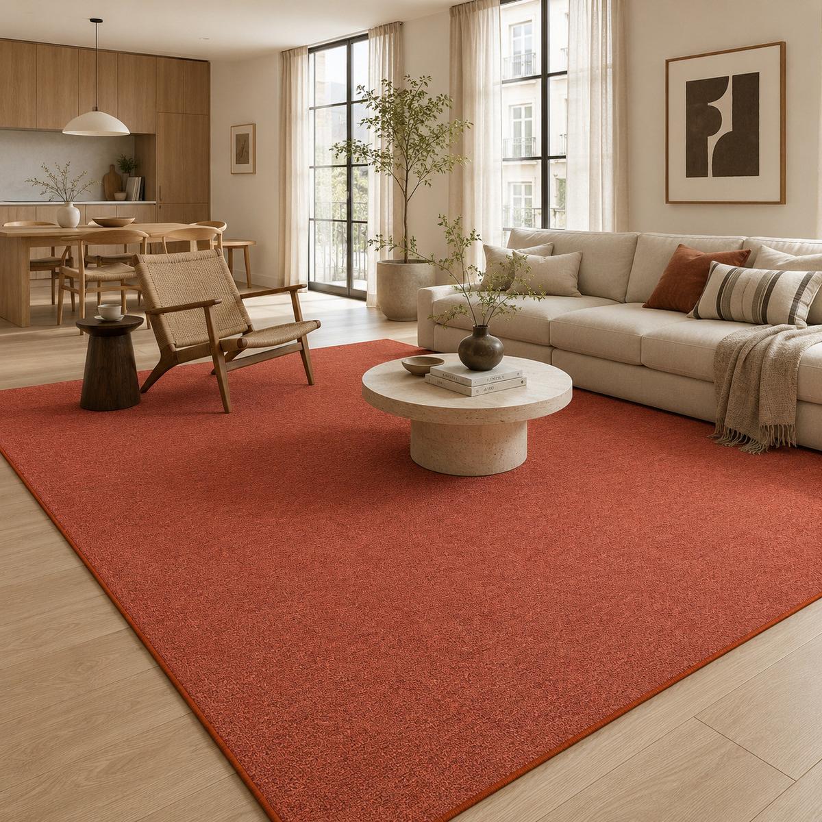 FEINSCHLINGEN VELOUR TEPPICH STRONG - Terracotta, Textil (200/300cm) - Snapstyle