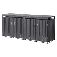 MÜLLTONNENBOX 4er Anthrazit - Anthrazit, Metall (264/120/80cm) - ML-DESIGN