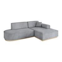 ECKSOFA Ottomane Rechts IREA-L1 - 232x165x80 cm Grau - Titanfarben, Holzwerkstoff/Textil (232/165cm) - ALTDECOR