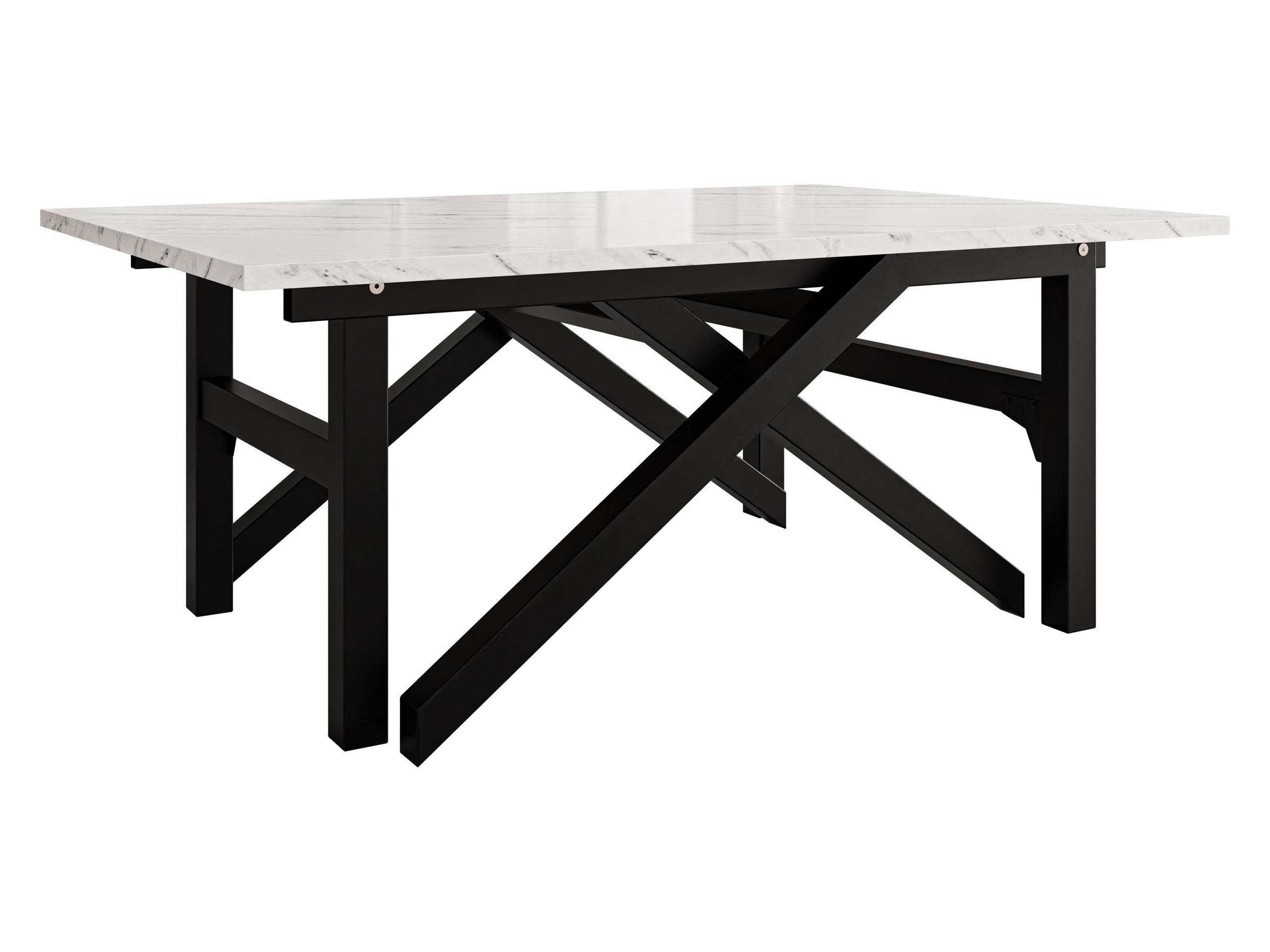 2-IN-1 COUCHTISCH UND ESSTISCH Xena Bis - Schwarz/Weiß, Holzwerkstoff/Metall (70/100/45cm) - MIRJAN24