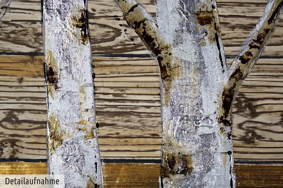 ACRYLBILD HANDGEMALT 80/80 cm - Beige/Goldfarben, Holz/Textil (80/80cm) - KUNSTLOFT