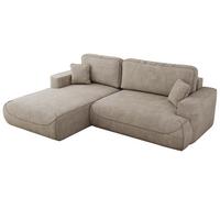 ECKSOFA OVO L Beige Struktur - Links Seite - Beige/Schwarz, Kunststoff/Textil (271/195cm) - MKS