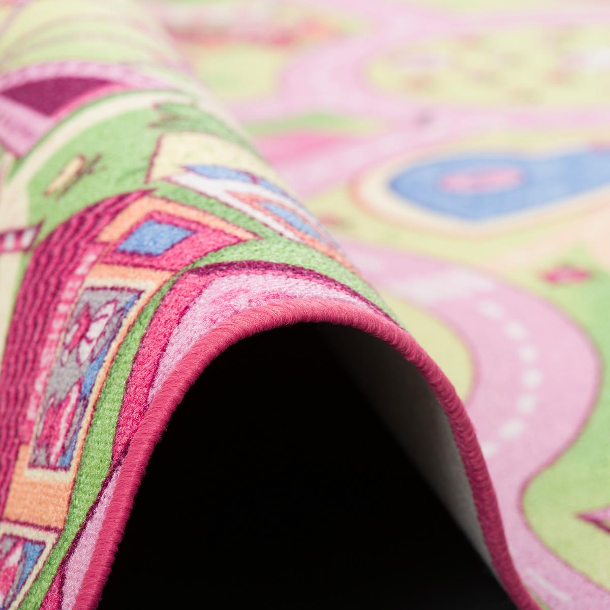 KINDER SPIEL TEPPICH GIRLS VILLAGE - Rosa, Textil (80/200cm) - Snapstyle