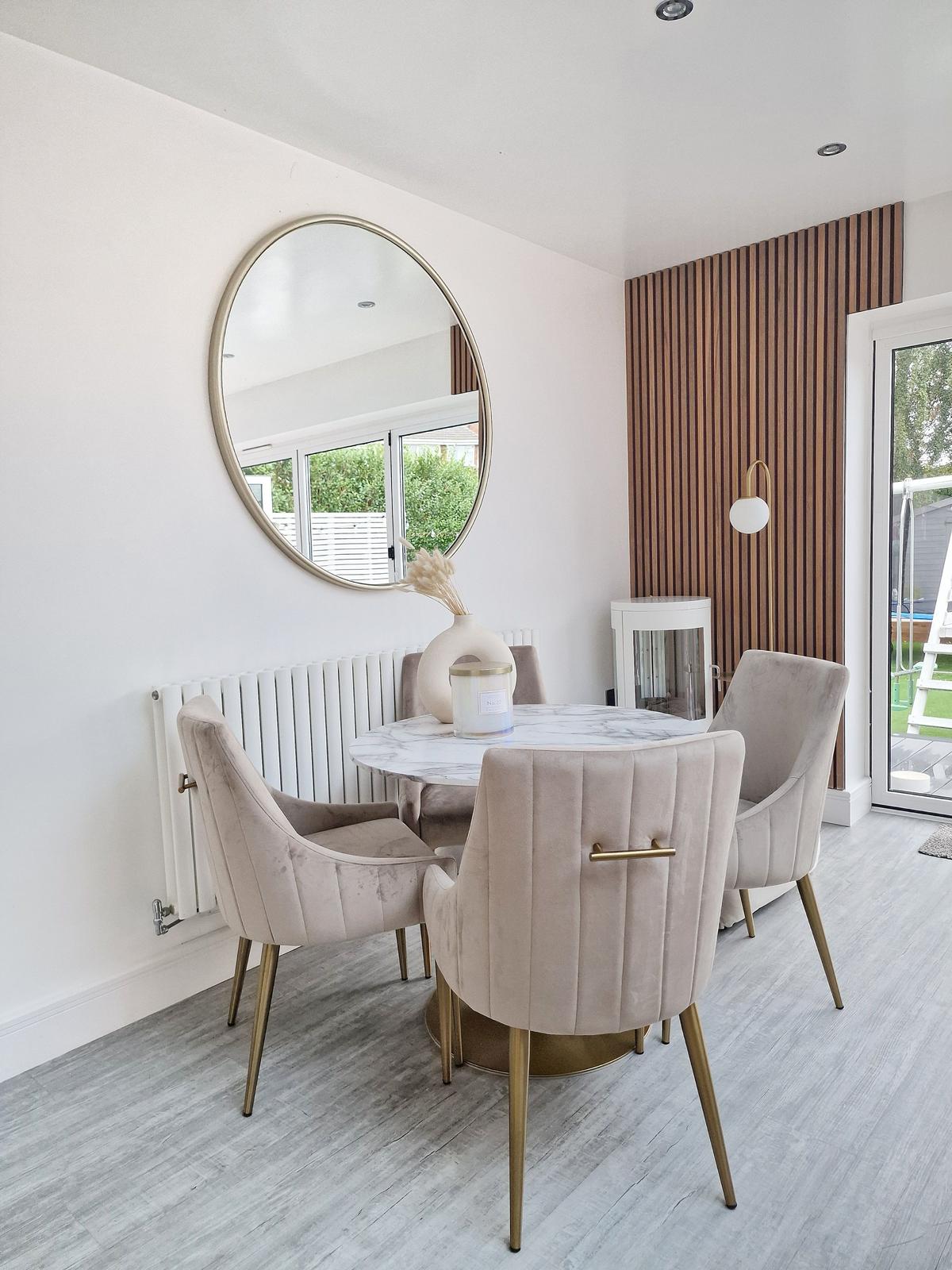 ESSTISCH 90/90/74 cm Marmor Rund Boca - Weiß, Holzwerkstoff (90/90/74cm) - Beliani