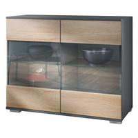 KOMMODE Bari Eiche sägerau - Eiche San Remo, Holzwerkstoff (92.5/75.5/35cm) - Vladon