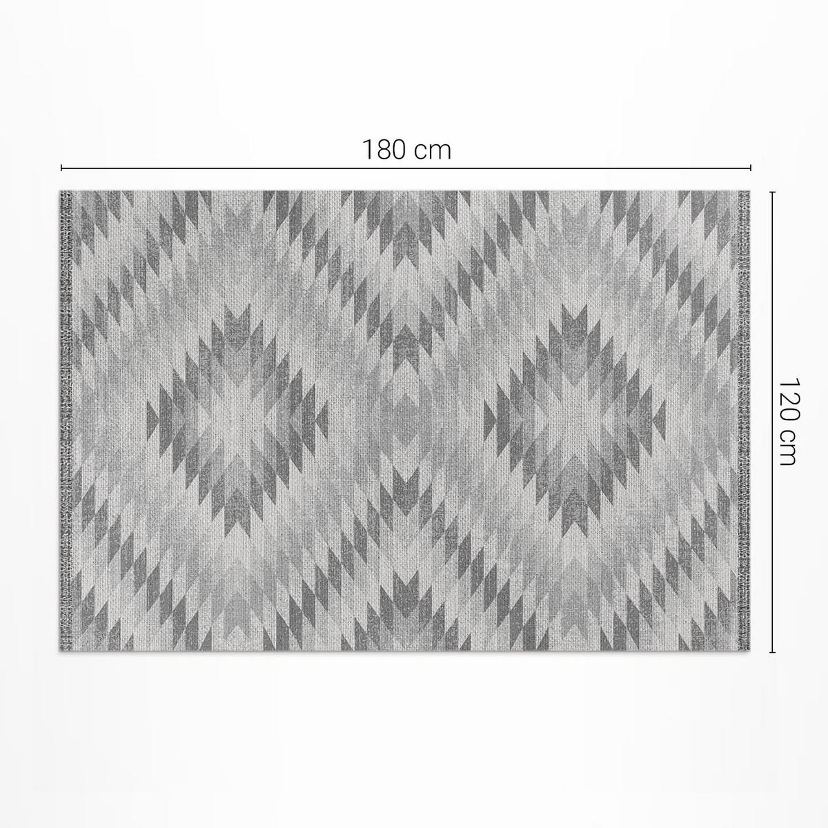 TEPPICH 120x180 cm Türkisches Dekor Stoffoptik - Hellgrau, Kunststoff (120/180cm) - Wallfluent