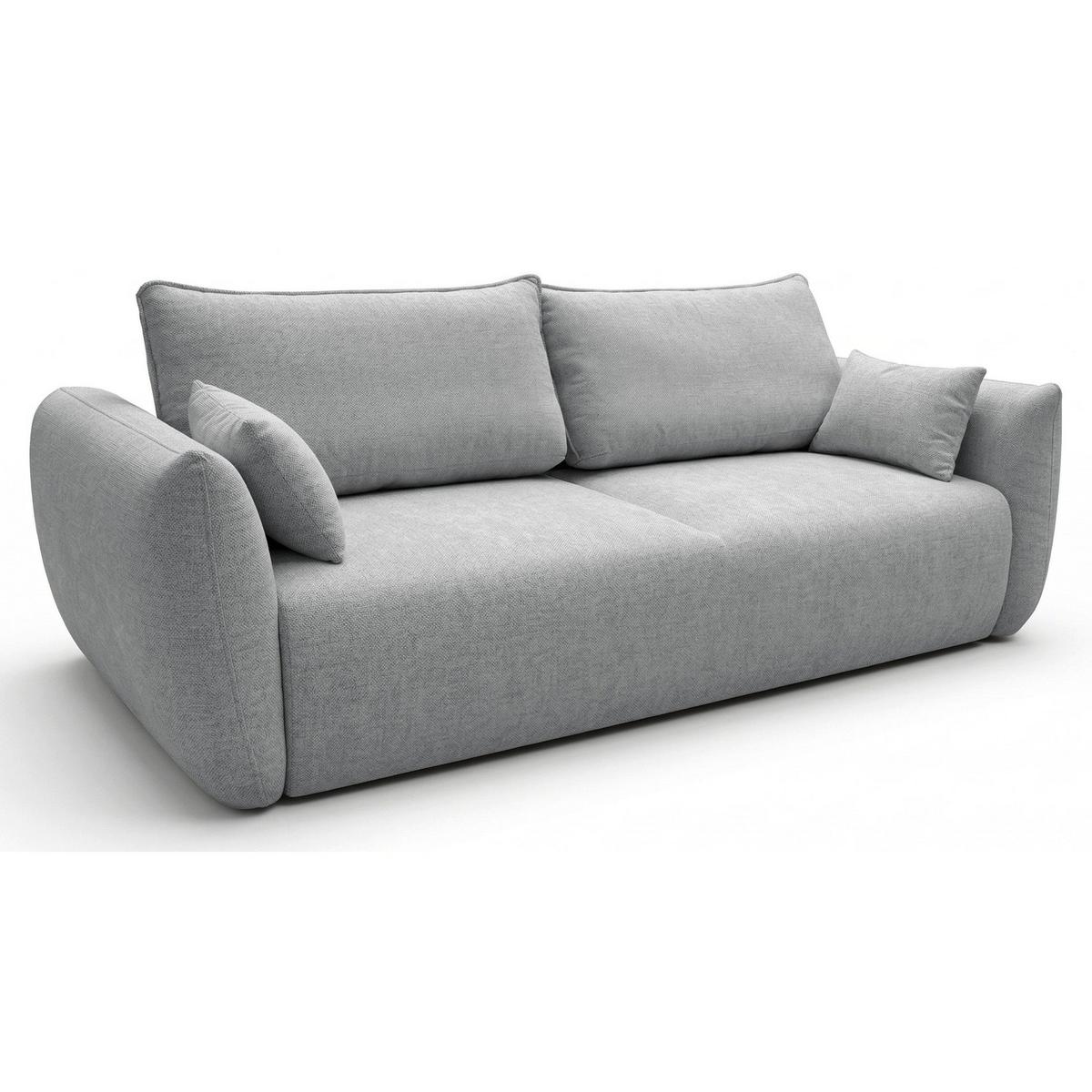 3-SITZER SCHLAFSOFA Zordo Chenille Grau - Schwarz/Grau, Kunststoff/Textil (238/91/102cm) - Selsey