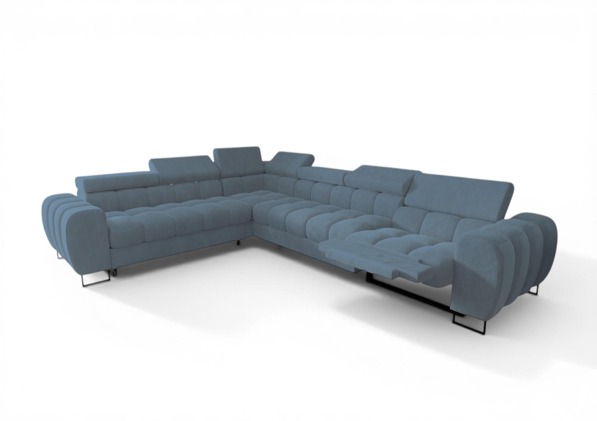 ECKSOFA Bastien Relax - Türkis, Holzwerkstoff/Textil (260/330cm) - Fun Möbel