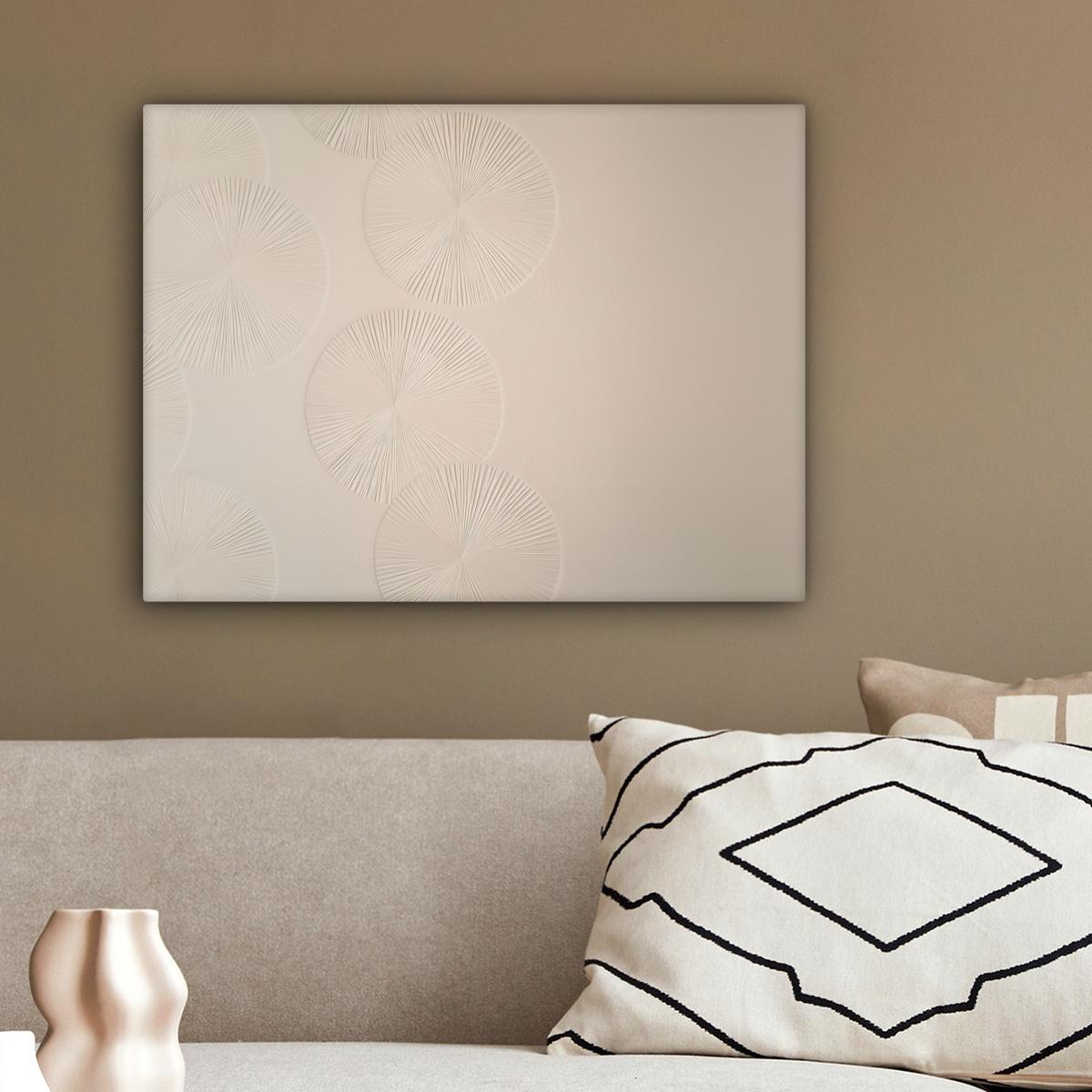 LEINWANDBILD Japandi - Beige - Modern Wandbild 40x30 cm - Ecru, Textil (40/30cm) - MuchoWow