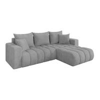 ECKSOFA mit Schlaffunktion Ottomane Rechts MILA-L-v1 277x195x86 Grau Cord - Schwarz/Grau, Holzwerkstoff/Kunststoff (277/194cm) - ALTDECOR