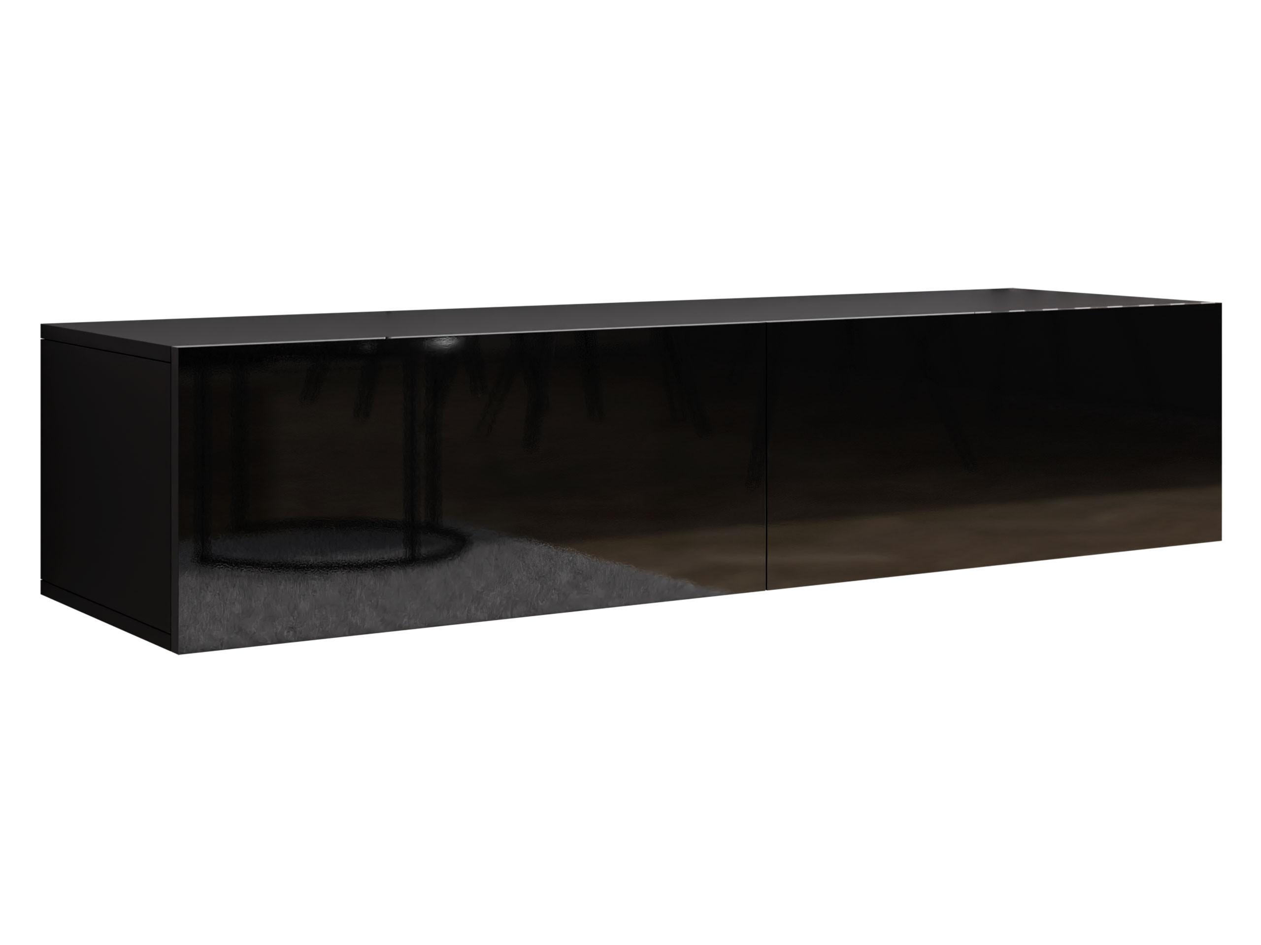 TV-LOWBOARD Vigo 140 - Schwarz Hochglanz/Schwarz, Holzwerkstoff (140/30/40cm) - MIRJAN24