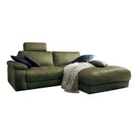 ECKSOFA MOTORISCHER RELAXFUNKTION LOLA Dunkelgrün Webstoff Relaxfunktion - Dunkelgrün/Schwarz, Textil (233/178cm) - KAWOLA