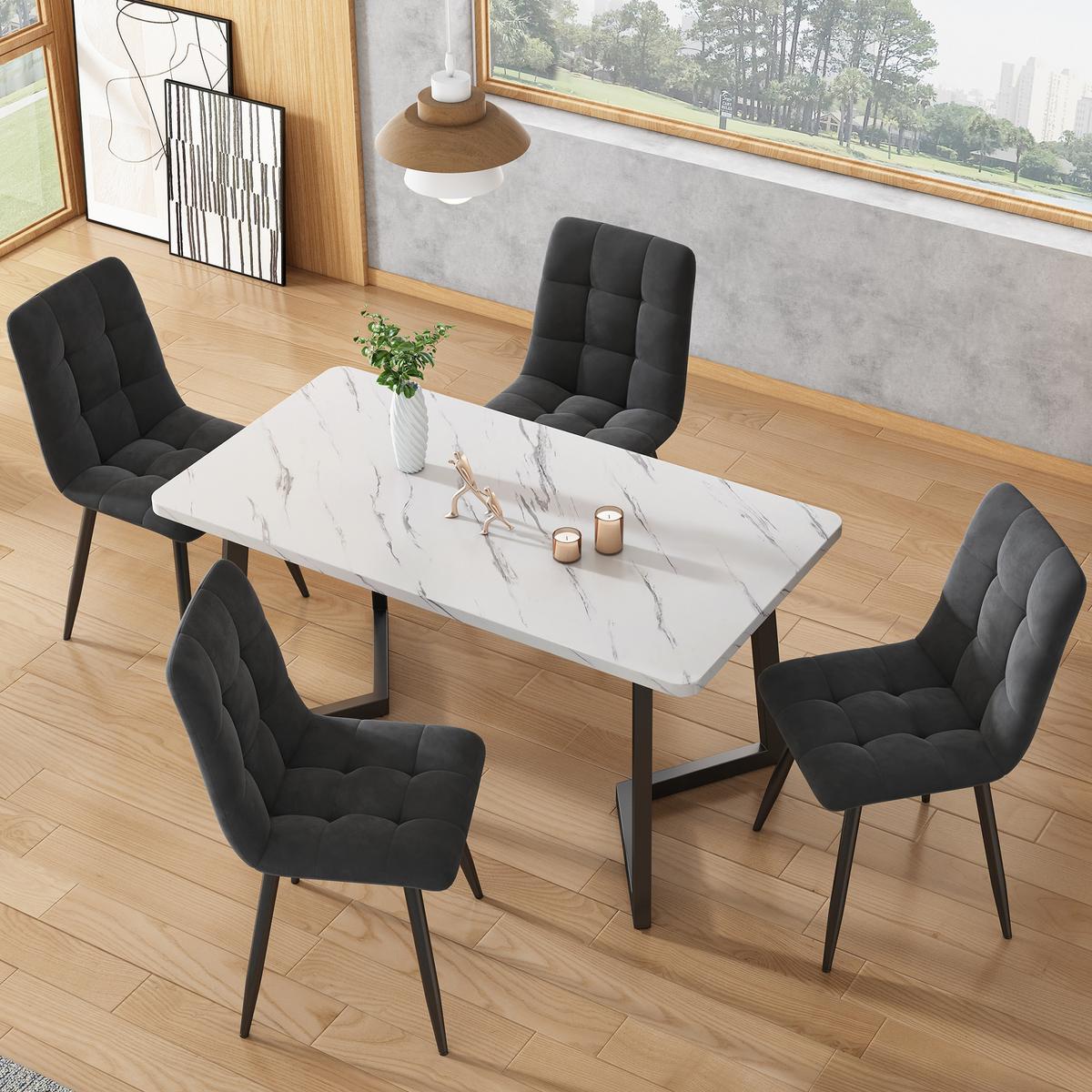 ESSTISCH Weiß 117/68/75CM - Weiß, Holzwerkstoff/Metall (117/68/75cm) - Urban Meuble