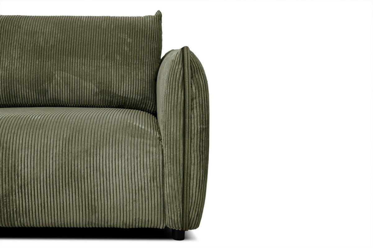 ECKSOFA TAUER 5-Sitzer, olivgrün - Schwarz/Olivgrün, Holzwerkstoff/Kunststoff (174/292cm) - Wozimo