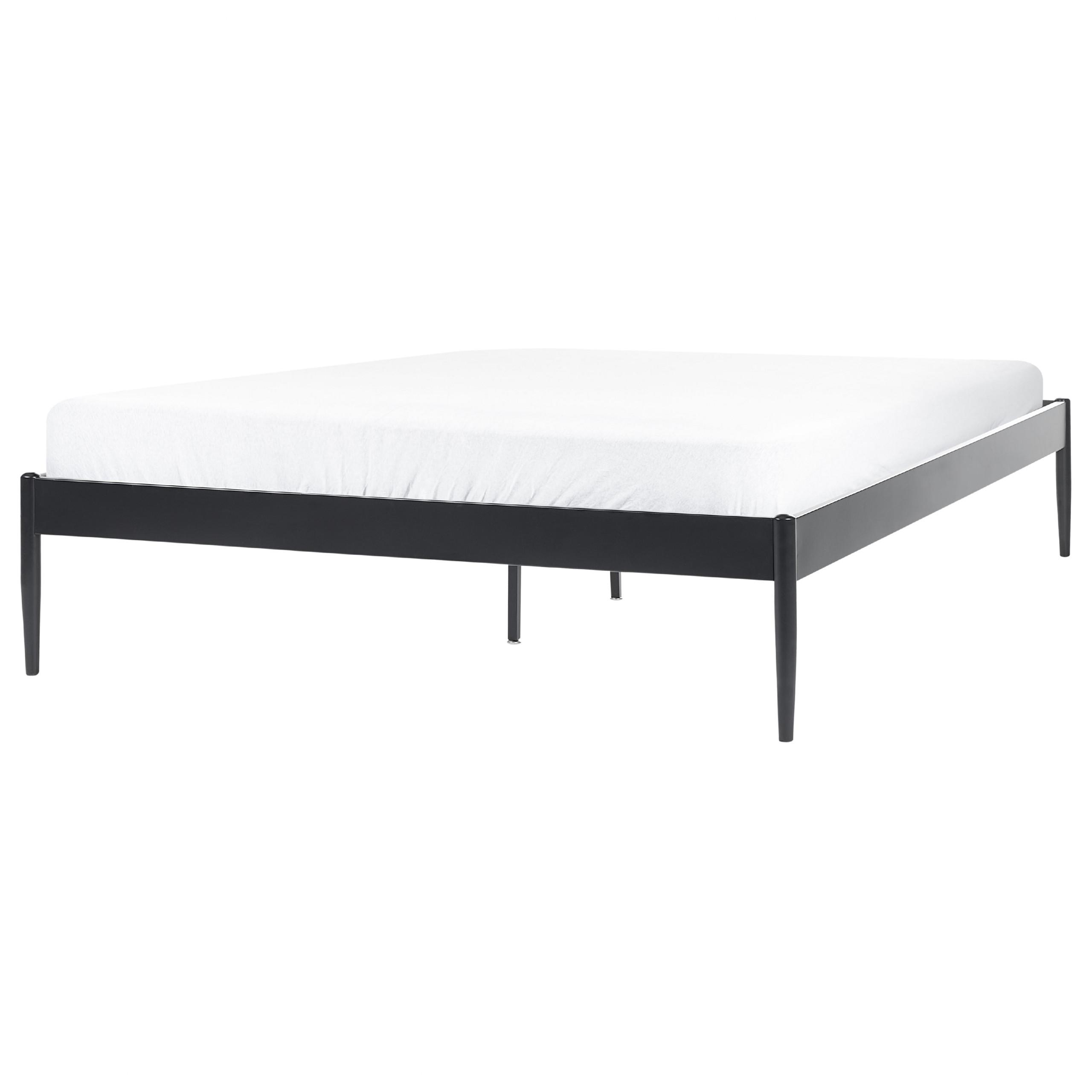BETT mit Lattenrost 160x200 cm Schwarz Vaurs - Schwarz, Metall (160/200cm) - Beliani