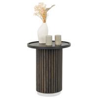 COUCHTISCH SARDA braun/weiß - Braun/Weiß, Holz/Naturmaterialen (46/46/53cm) - IDIMEX