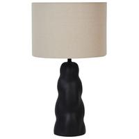 TISCHLAMPE Schwarz Vilar - Beige/Schwarz, Keramik (30/30/51cm) - Beliani