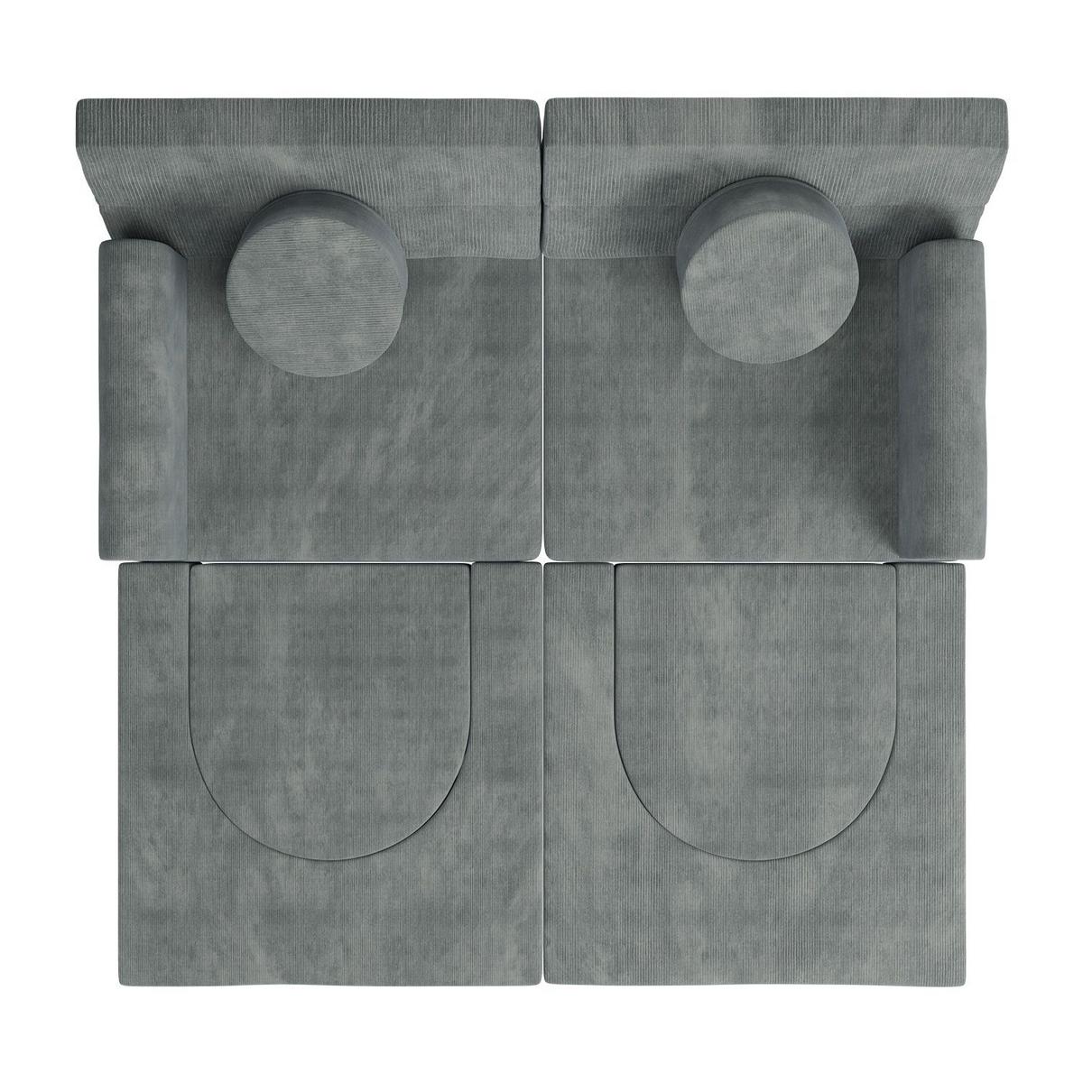 KINDERSOFA Kayo cord hellgrün - Grün, Textil (150/50/75cm) - Juskys