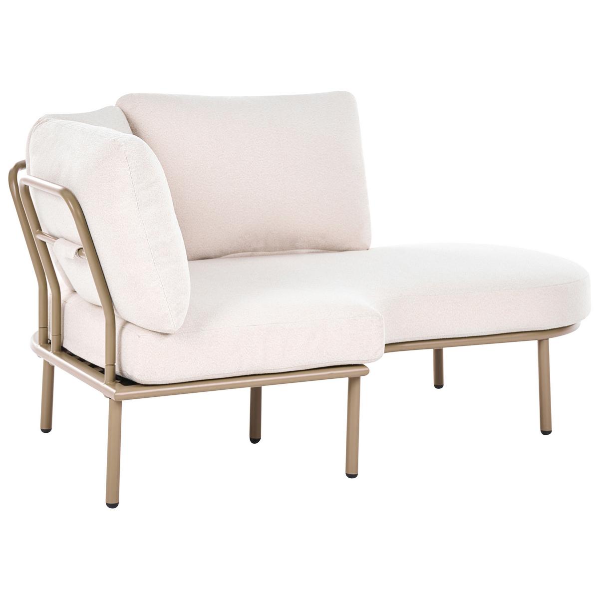 GARTENSOFA mit Tisch 4-Sitzer Metall Braun Pollina - Beige/Braun, Metall (238/77/162cm) - Beliani
