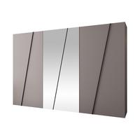 DREHTÜRENSCHRANK Zen 2L 300 cm - Kaschmir/Schwarz, Holzwerkstoff/Kunststoff (300/202/50cm) - MIRJAN24