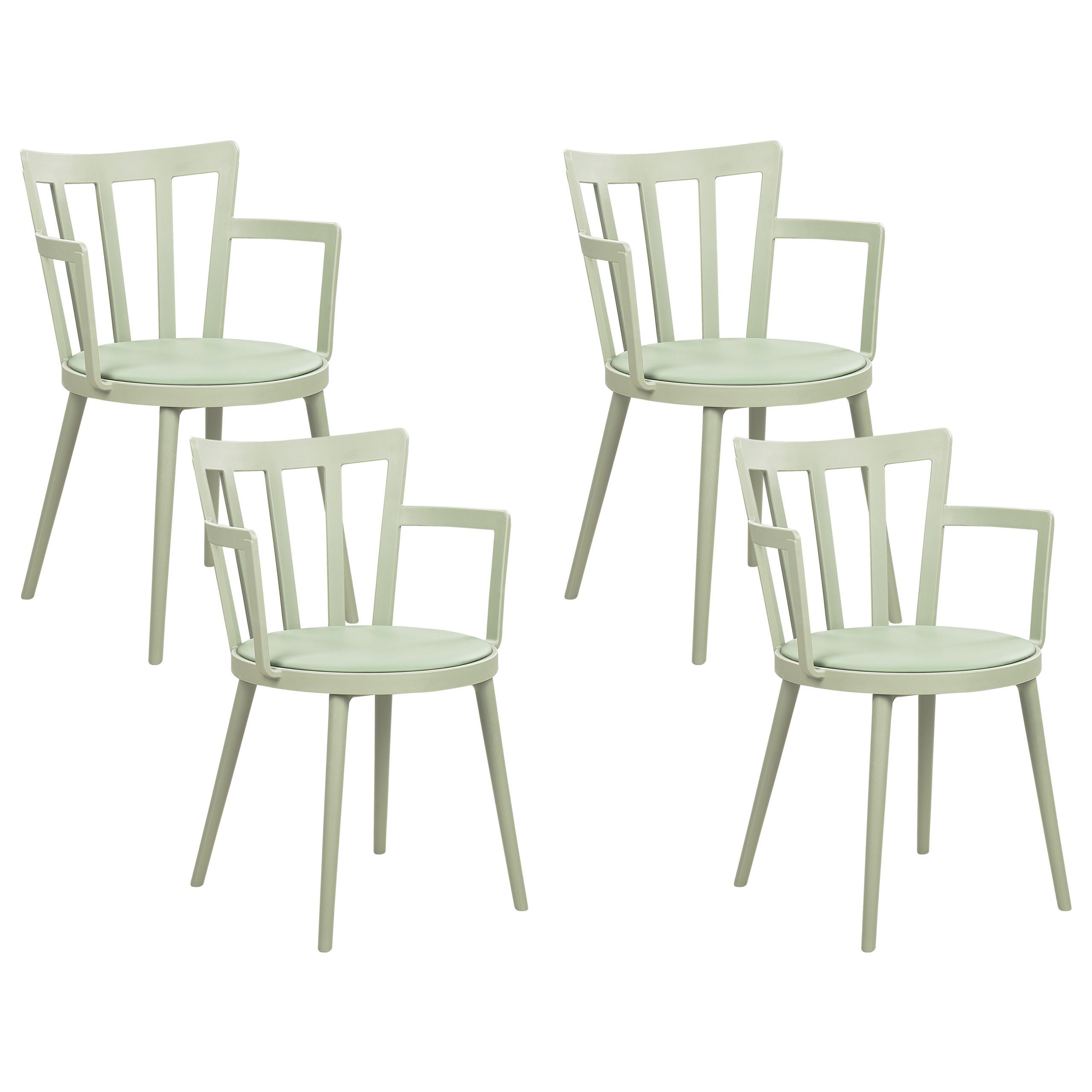 ESSZIMMERSTUHL 4er-Set Kunststoff Hellgrün Morill - Grün, Kunststoff (45/77/52cm) - Beliani