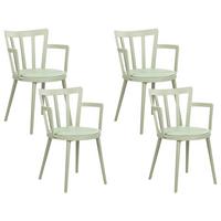 ESSZIMMERSTUHL 4er-Set Kunststoff Hellgrün Morill - Grün, Kunststoff (45/77/52cm) - Beliani