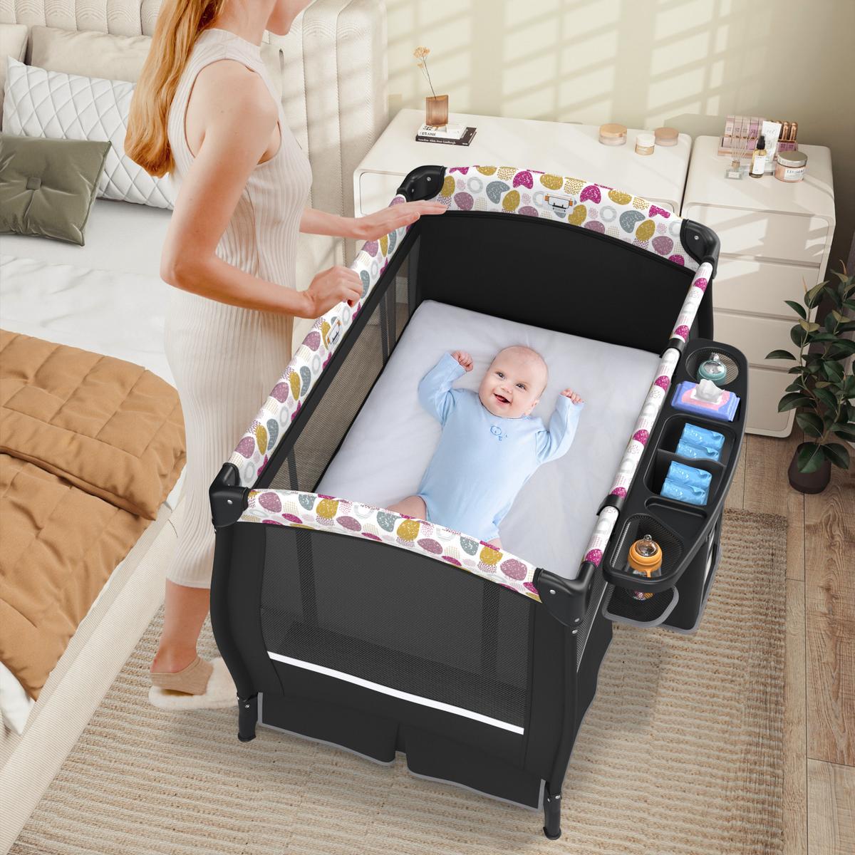 BEISTELLBETT Schwarz - Schwarz, Textil - COSTWAY