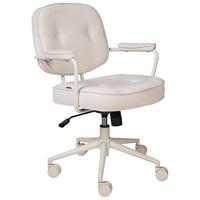 SCHREIBTISCHSTUHL Stoff Cremeweiß Paramus - Weiß, Kunststoff (60/81/65cm) - Beliani