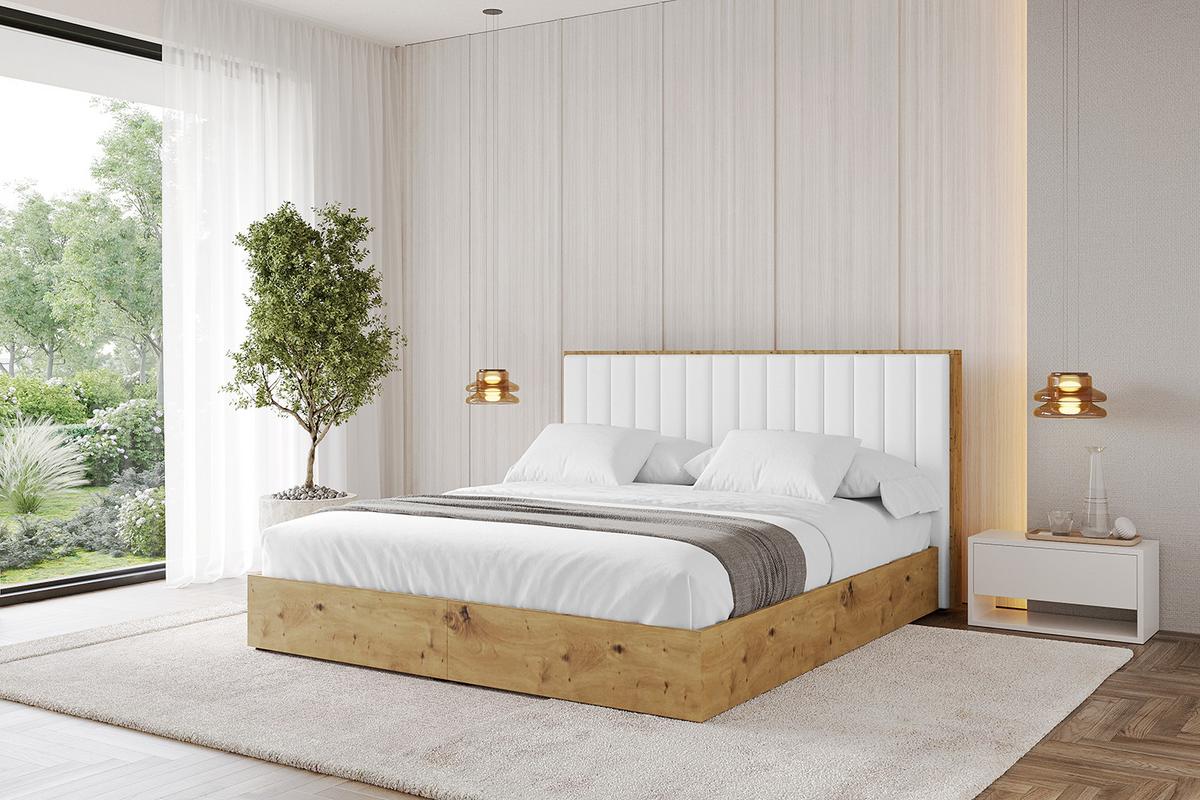POLSTERBETT mit Bettkasten und Lattenrost, Bett mit Matratze H3/H4 - ENZO4 180x200 Weiß Kunstleder - Weiß Hochglanz, Holzwerkstoff/Textil (180/200cm) - ALTDECOR