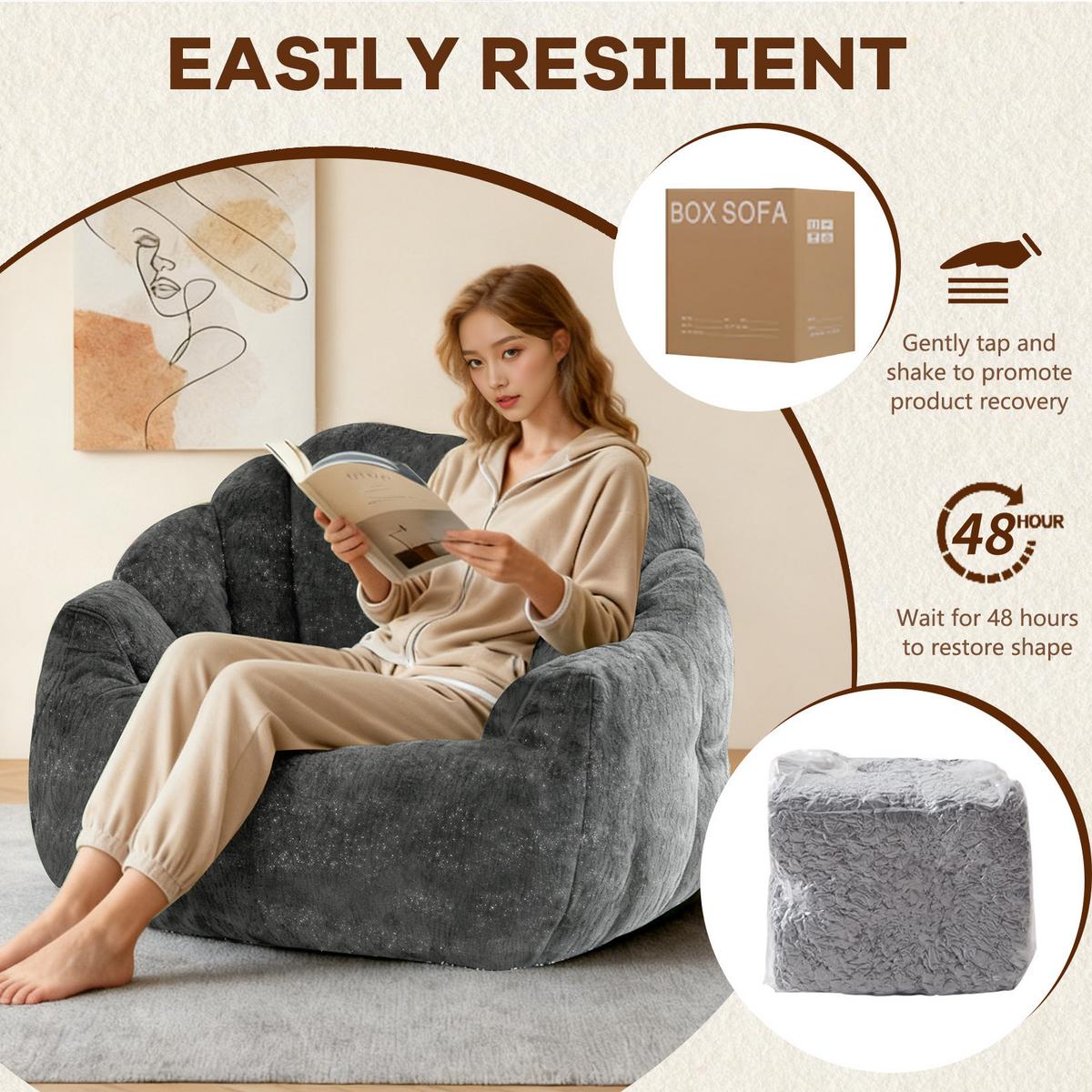 SESSEL aus Flanell mit ergonomischer Bärentatzen-Form - Grau, Textil (86.3/64.7/99cm) - Urban Meuble