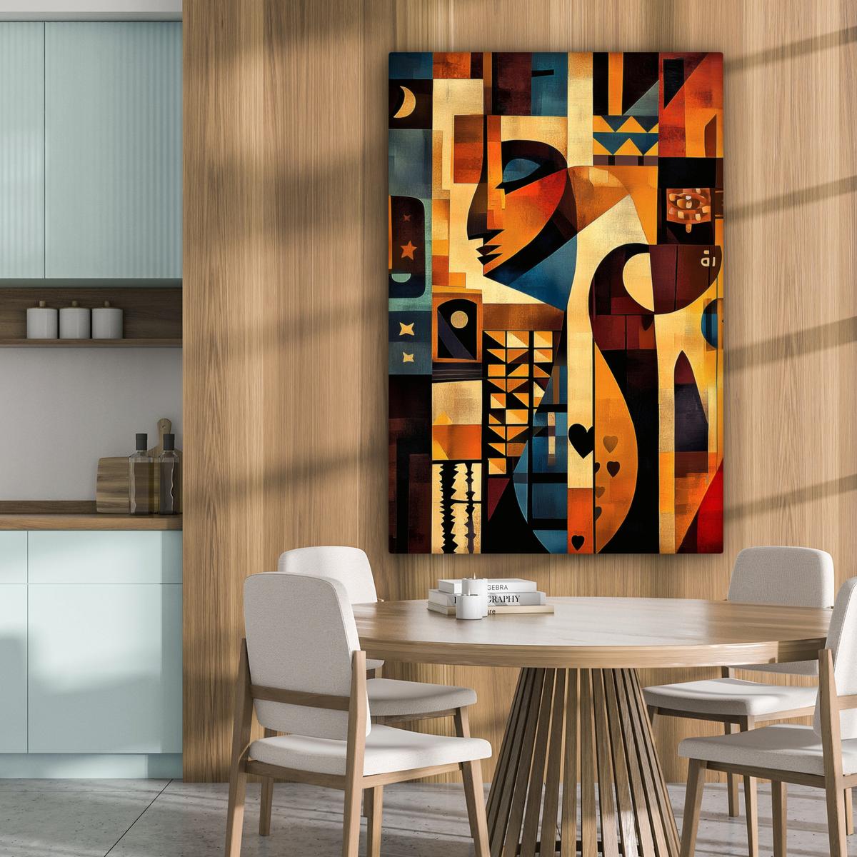 LEINWANDBILD Figuren - Abstrakt - Symbole Deko XXL 80x120 cm - Terracotta, Textil (80/120cm) - MuchoWow