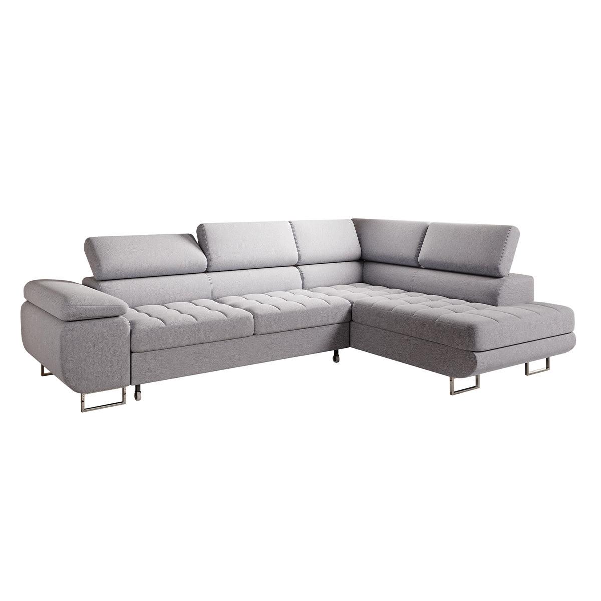 ECKSOFA Eden 4 Sitzplätze Grau - Grau, Holzwerkstoff (271/201cm) - Petits-meubles