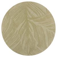 WOLLTEPPICH LEVEN, floral, Grün-Beige, Ø 160 cm - Grün, Textil (160/160cm) - KADIMA DESIGN