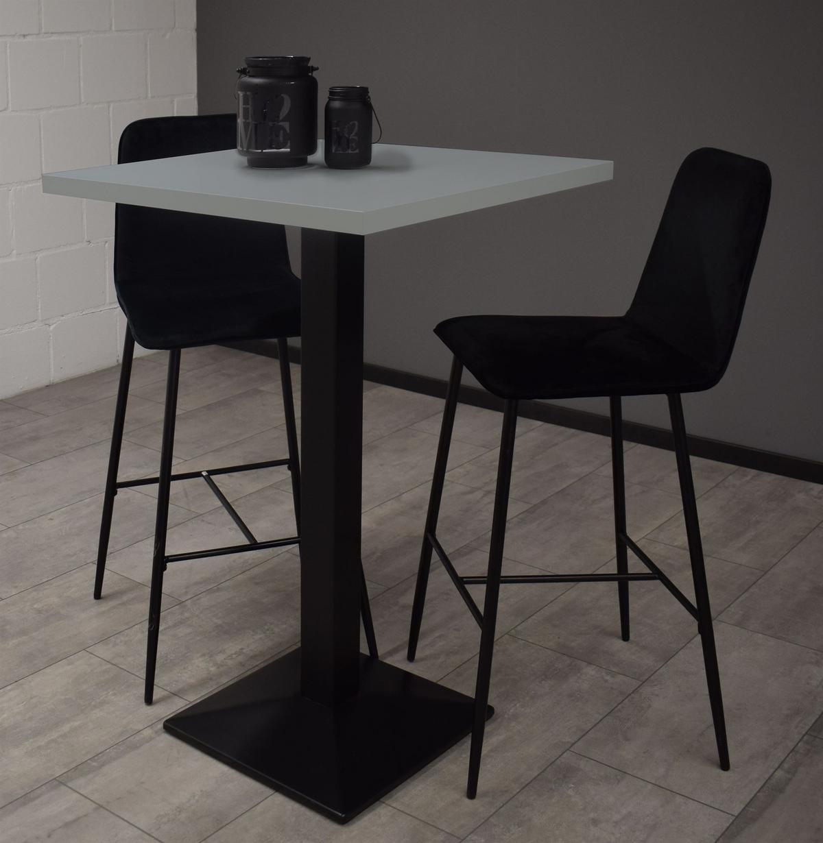 TRESENTISCH Elene 70x70x106 schwarz matt/aqua matt lack - Blau, Metall (70/70/106cm) - 58aufmkessel