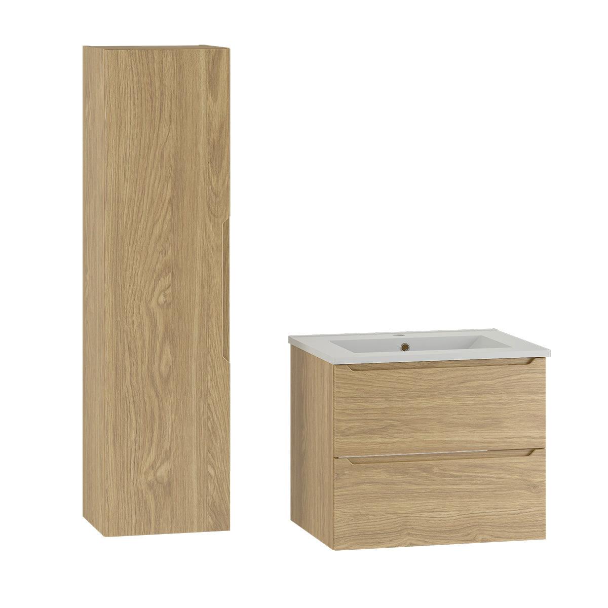 BADMÖBEL 60cm Viggo 2er-Set Holz - Braun, Holzwerkstoff (60/50/45.8cm) - Petits-meubles
