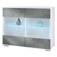 KOMMODE Bari Beton Dunkel Optik - Dunkelgrau, Holzwerkstoff (92.5/75.5/35cm) - Vladon