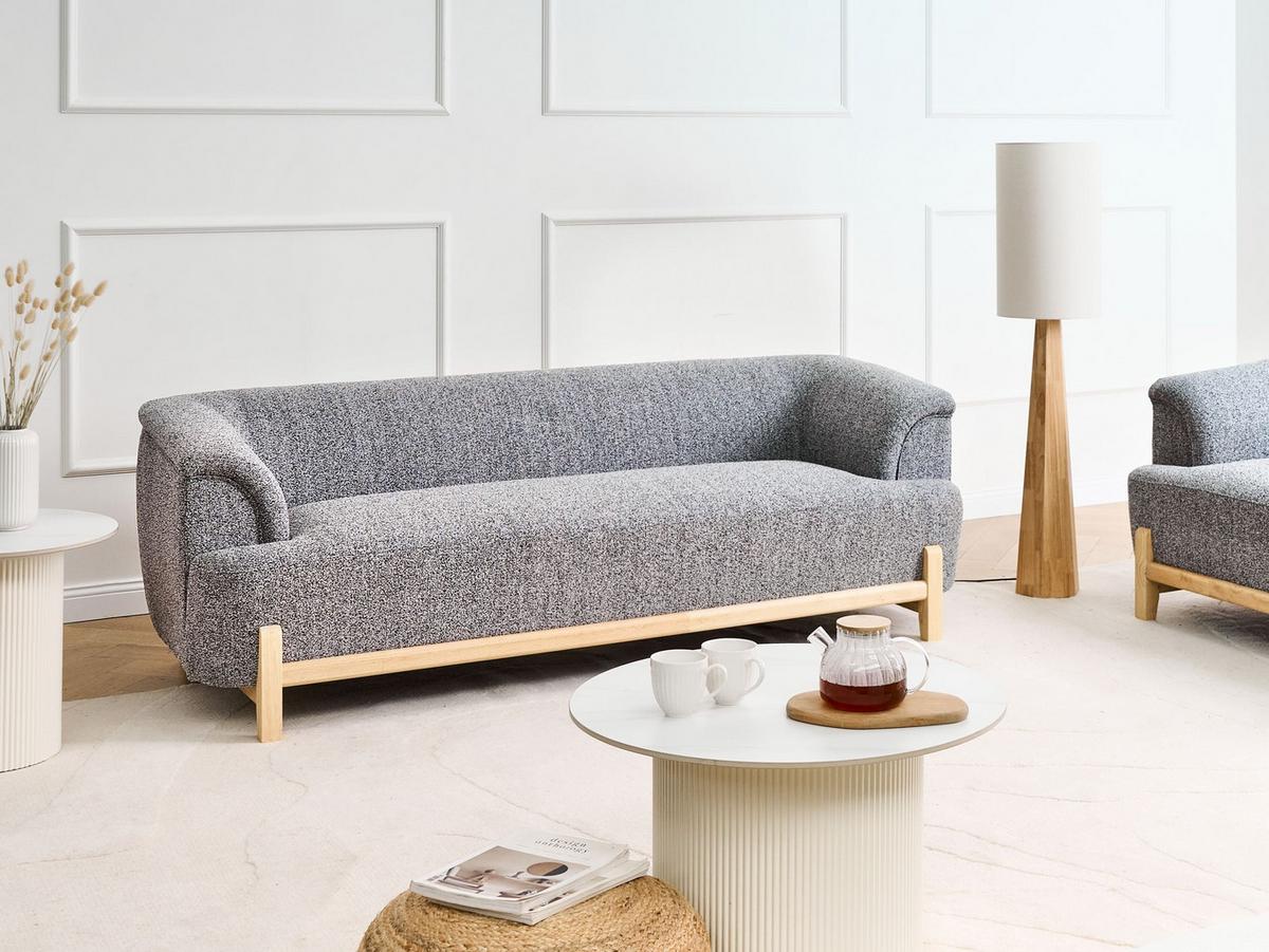 3-SITZER-SOFA Stoff Dunkelgrau Alnor - Dunkelgrau, Textil (205/67/85cm) - Beliani