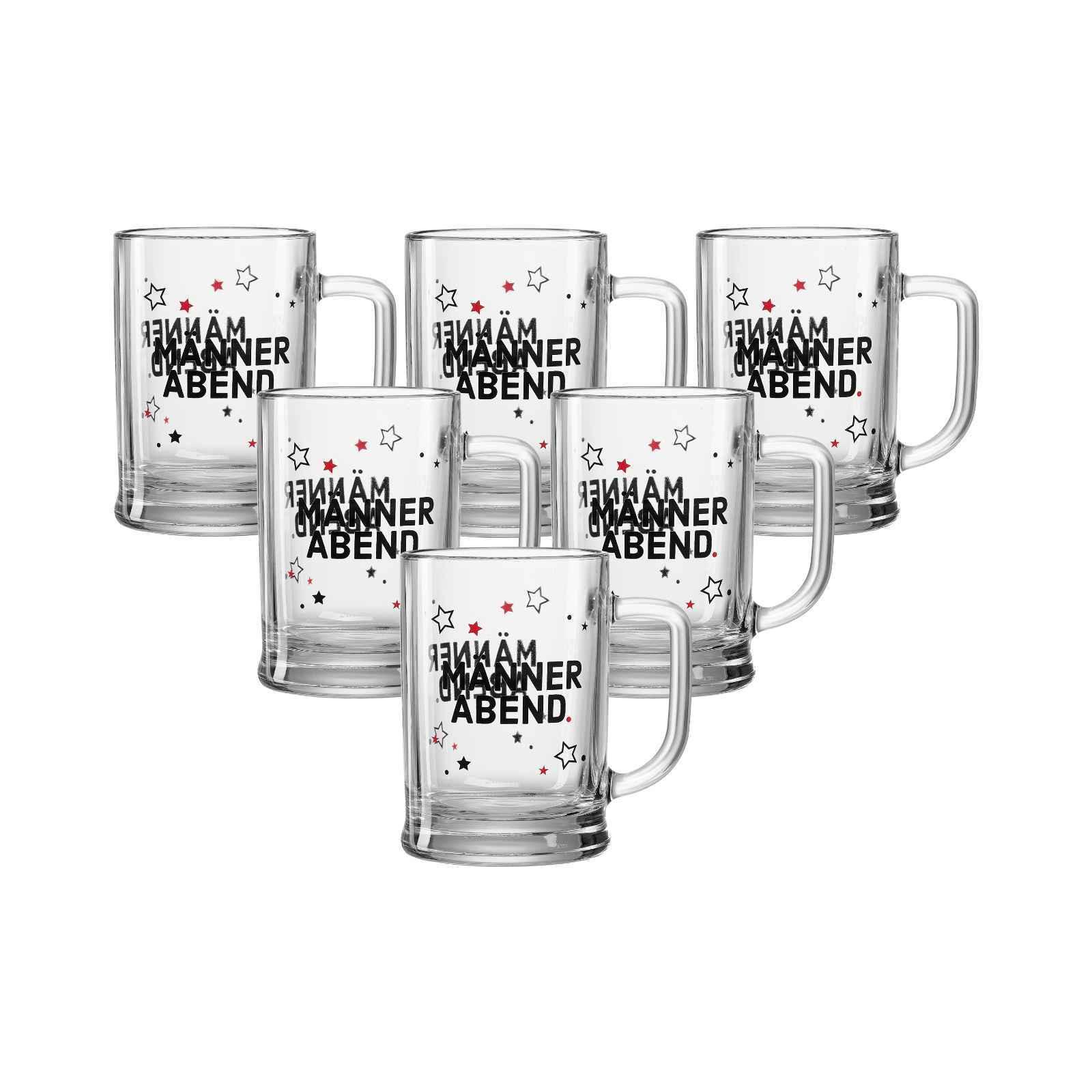 BIERKRUG Männer transparent 600 ml 6er Set - Transparent, Glas (0.6L) - Ritzenhoff Breker