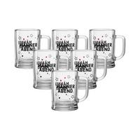 BIERKRUG Männer transparent 600 ml 6er Set - Transparent, Glas (0.6L) - Ritzenhoff Breker