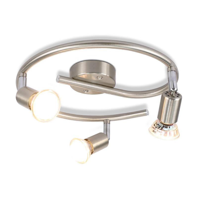 DECKENSTRAHLER Lyng 3-flammig 42/15/42cm - Silberfarben, Metall (42/15/42cm) - Nettlife