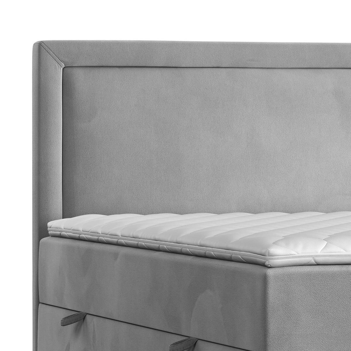 BOXBETT Jodan 200/200 cm Grau im Magic Velvet Stoff - Schwarz/Grau, Holz/Holzwerkstoff (200/200cm) - AltaBeds