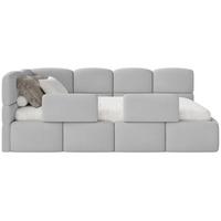 KINDERBETT Cloudy Hellgrau 120 x 200 cm - Hellgrau/Schwarz, Kunststoff/Textil (120/200cm) - Selsey